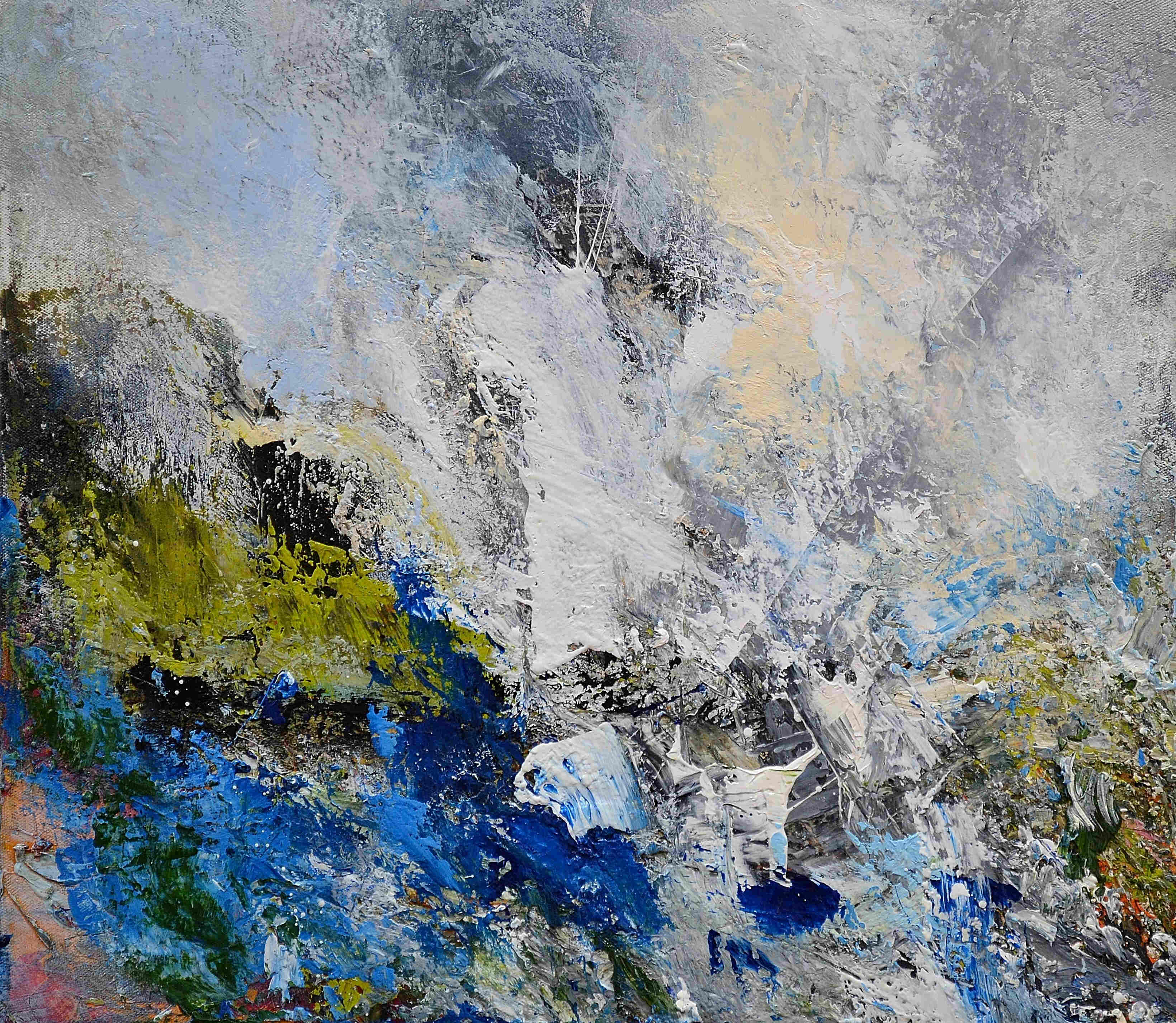 'Wooded Hillside, Lying Water, Gusting Wind' by artist Matthew Bourne
